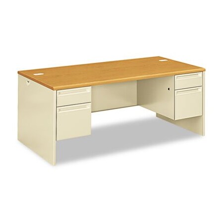 Hon HON, 38000 SERIES DOUBLE PEDESTAL DESK, 72W X 36D X 29.5H, HARVEST/PUTTY 38180CL